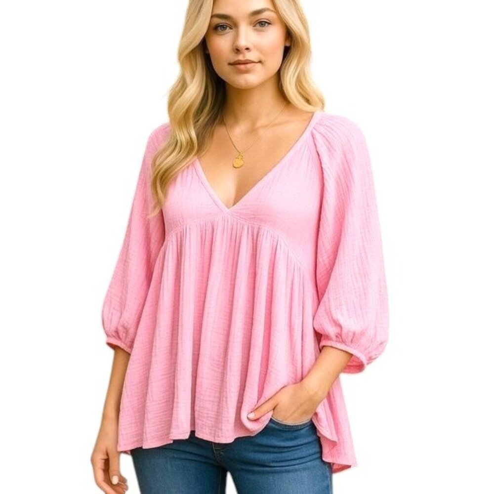 Free People Adler Tunic Size XS Bleached Mauve with Pockets